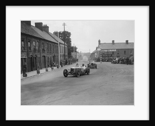 Edgar Maclure's Riley leading Tim Birkin's Alfa Romeo, RAC TT Race, Ards Circuit, Belfast, 1932 by Bill Brunell