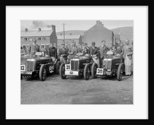 Three MG C type Midgets at the RAC TT Race, Ards Circuit, Belfast, 1932 by Bill Brunell