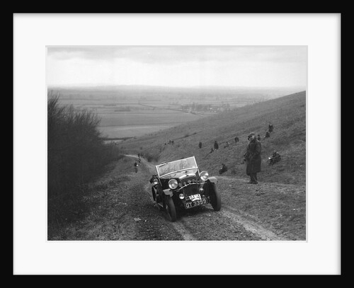 Morris Minor 2-seater competing in a trial, Crowell Hill, Chinnor, Oxfordshire, 1930s by Bill Brunell