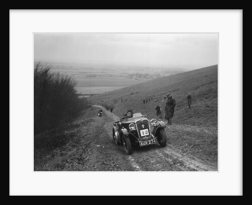 Singer 2-seater sports competing in a trial, Crowell Hill, Chinnor, Oxfordshire, 1930s by Bill Brunell