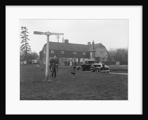 Nash drophead coupe, quintain post, Offham, near Maidstone, Kent, c1920s by Bill Brunell