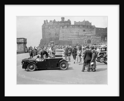 Kitty Brunell and her MG Magna on Castle Esplanade, Edinburgh, RSAC Scottish Rally, 1932 by Bill Brunell