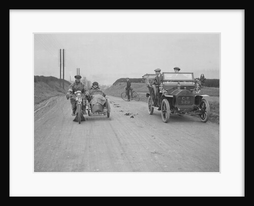 Right: Darracq Vehicle Reg. No.  CT529. . Left: Unidentified motorcycle by Bill Brunell