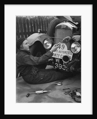 Kitty Brunell working on her Singer Junior, Monte Carlo Rally, 1928 by Bill Brunell