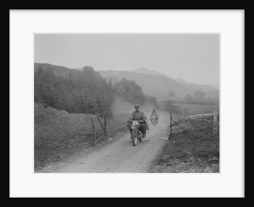 493 cc Triumphs of L Crisp and KP Jones competing in E&DMC Scottish 6 Days Trial, 1933. by Bill Brunell