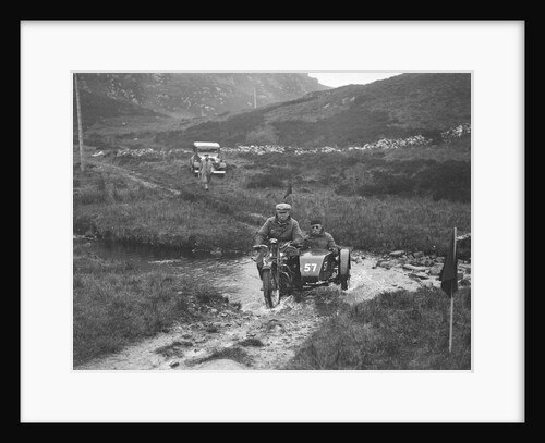 493 cc Triumph and sidecar of HS Perry competing in E&DMC Scottish 6 Days Trial, 1933. by Bill Brunell