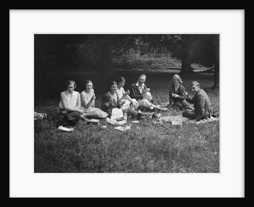 Enjoying a picnic at the Middlesex County AC Hill Climb, c1930 by Bill Brunell