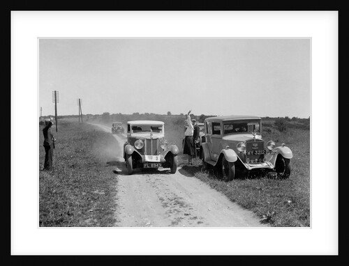 MG 18/80 of Mrs R Gough and Bianchi of Kitty Brunell at the B&HMC Brighton Motor Rally, 1930 by Bill Brunell