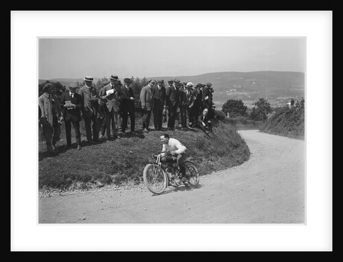 Motorcycle competing in the South Wales Auto Club Caerphilly Hillclimb, Wales, pre 1915. by Bill Brunell