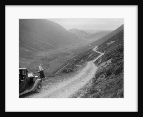 Kitty Brunell with a Vauxhall, Cwm Hirnant, Bala, Gwynedd, Wales, c1930s by Bill Brunell