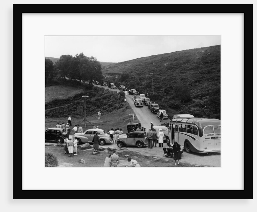 Crowded road at Dartmeet, Devon, c1951 by Unknown