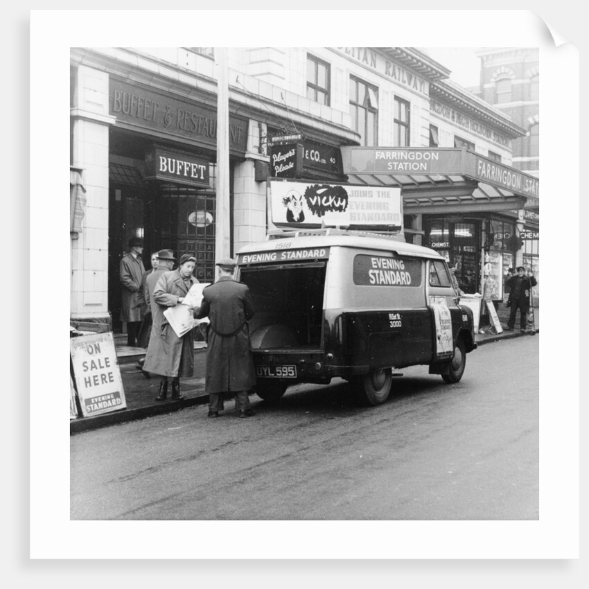 1958 Bedford CA van delivering the Evening Standard, London, 1958 by Unknown