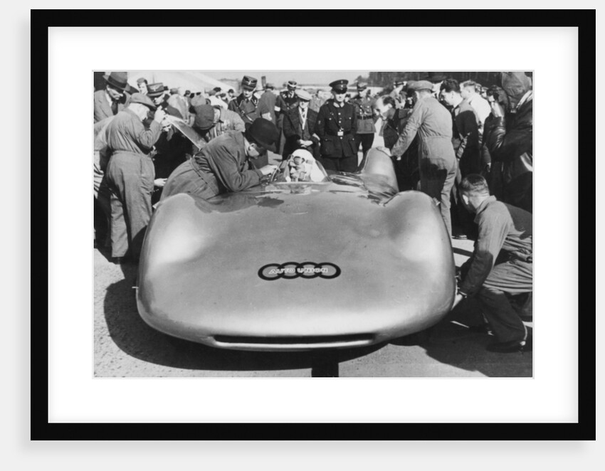 Bernd Rosemeyer and Ferdinand Porsche with Auto Union by Anonymous