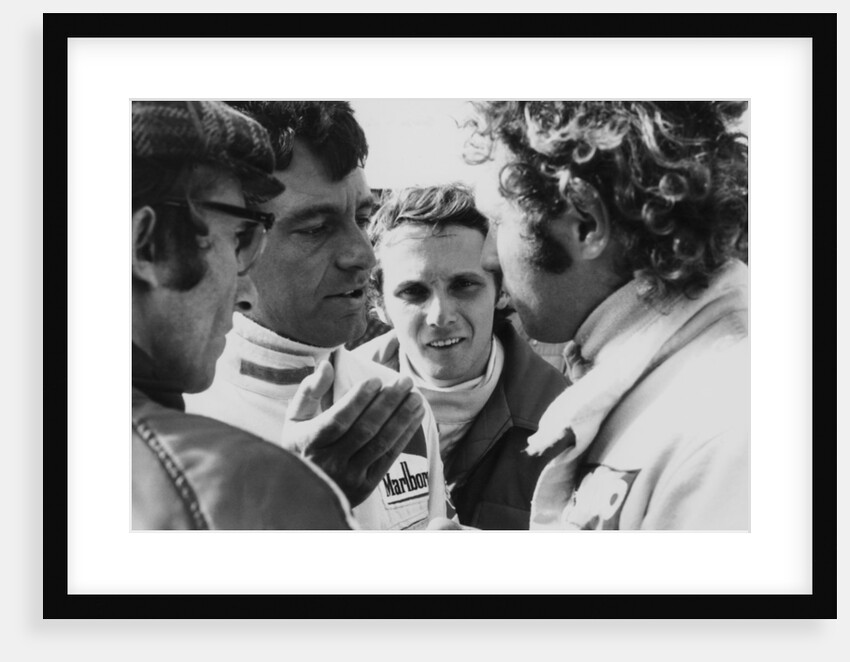 Mauro Forghieri, Alex Soler-Roig, Niki Lauda and Jocken Mass at Zandvoort, (1972?) by Unknown