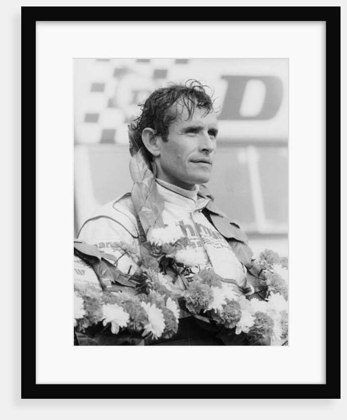 Jacky Ickx after winning the Silverstone 1000km, 1985 by Unknown
