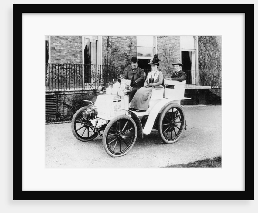 Frank Butler and daughter on a 6hp Panhard, 1900 by Unknown