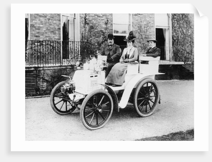 Frank Butler and daughter on a 6hp Panhard by Anonymous