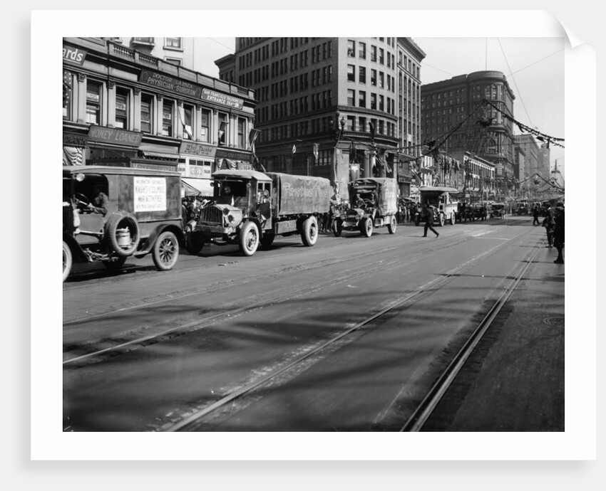 Trucks in Market Street, San Francisco, USA, c1922 by Unknown