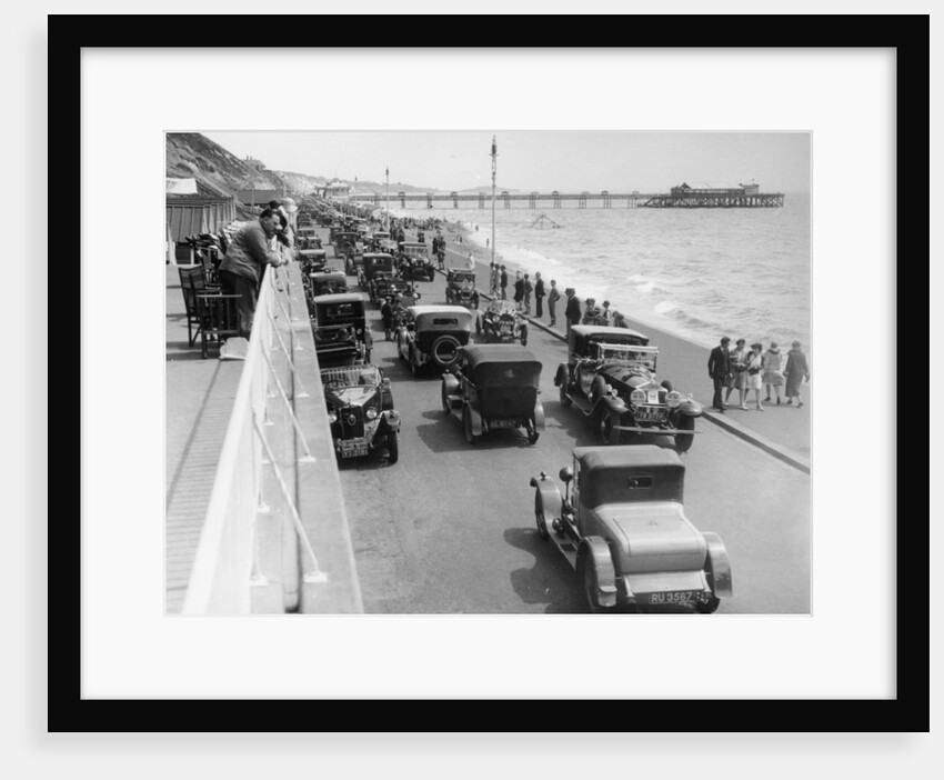 Cars driving along Bournemouth seafront, Dorset, 1928 by Unknown