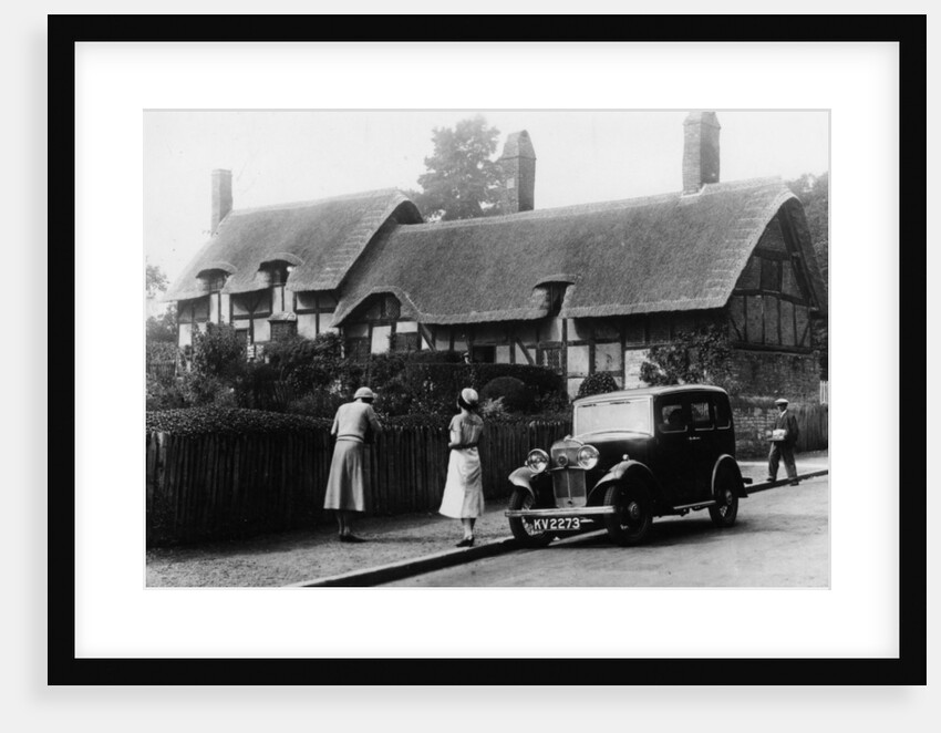 1933 Triumph Super Nine Saloon at Anne Hathaway's cottage, Shottery, Warwickshire, c1933 by Unknown