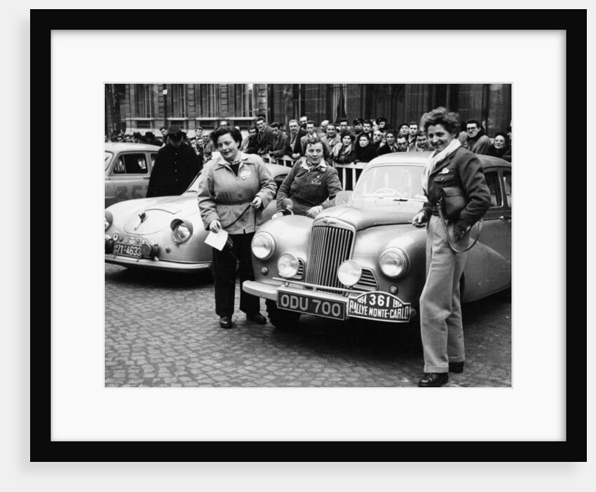 Three women with a Sunbeam Talbot, Monte Carlo Rally, 18th January 1954 by Unknown
