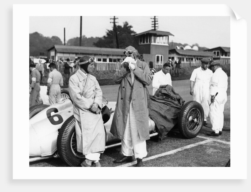 Von Brauchitsch with a 3 litre Mercedes Benz at the Donington Grand Prix, 1938 by Unknown