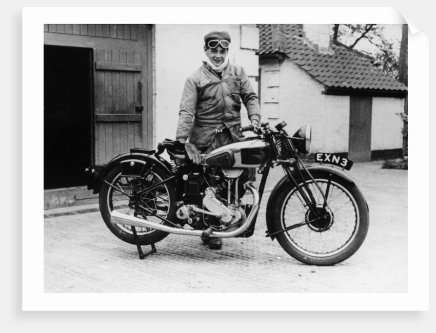 Donald Campbell outside a garage at Headley Grove, Surrey, 1938 by Unknown