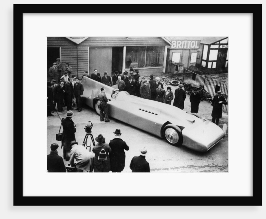 Malcom Campbell being photographed in Bluebird, 1935 by Unknown