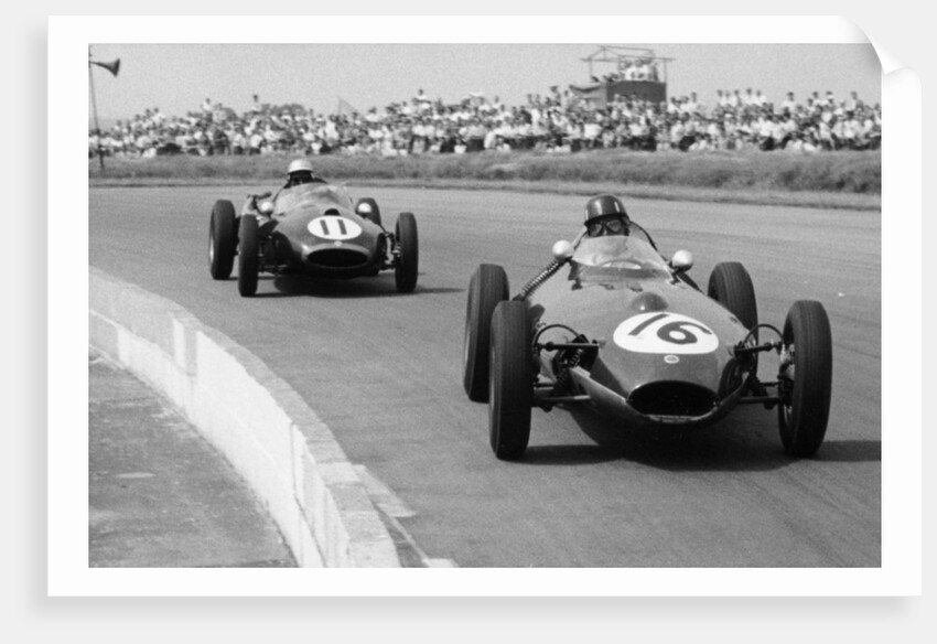 Graham Hill and Jack Brabham racing in the XI British Grand Prix, Silverstone, July 1958 by Unknown