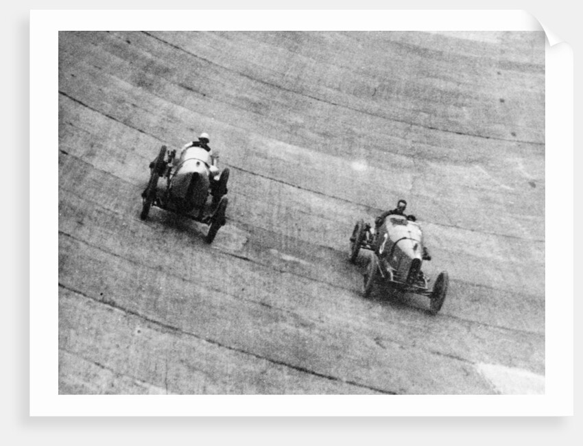 Itala and Sunbeam racing, Brooklands, Surrey, c1912-c1913 by Unknown