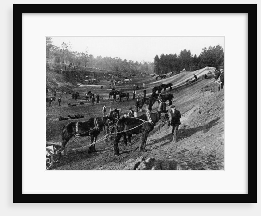 Brooklands motor racing circuit under construction, Surrey, c1906-c1907 by Unknown