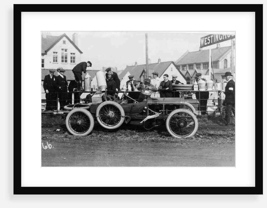 T Thornycroft with his Thornycroft car at a TT race, 1908 by Unknown