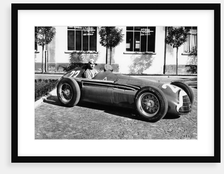 Fangio in Alfa Romeo, prior to the San Remo Grand Prix, Italy, 1950 by Unknown