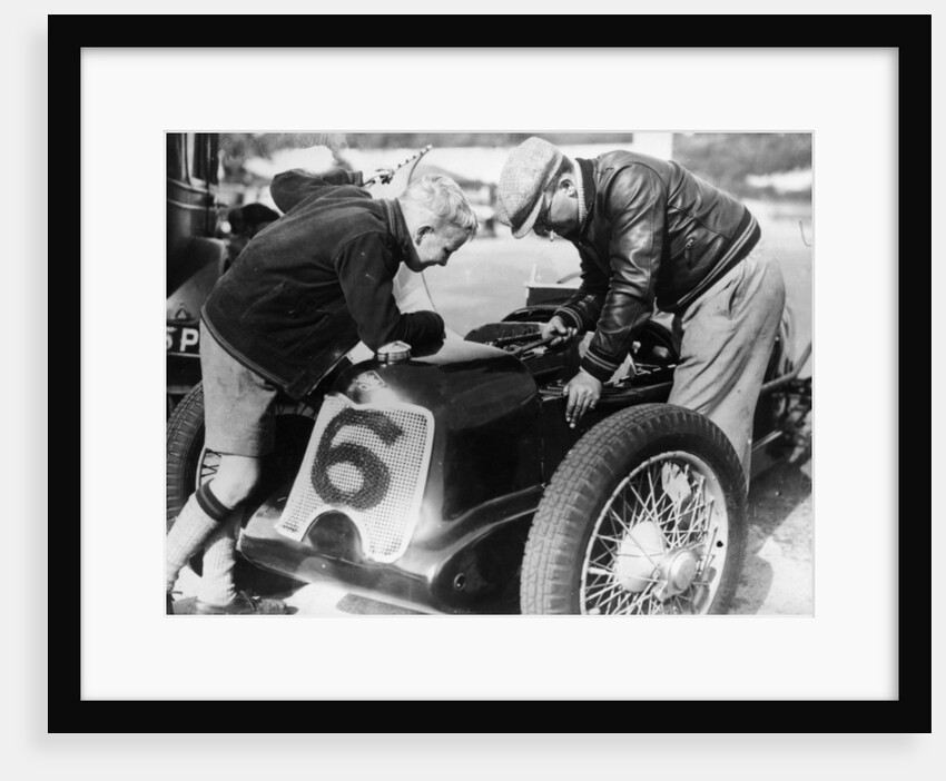 Billy Cotton Senior and Junior with a Riley by Unknown