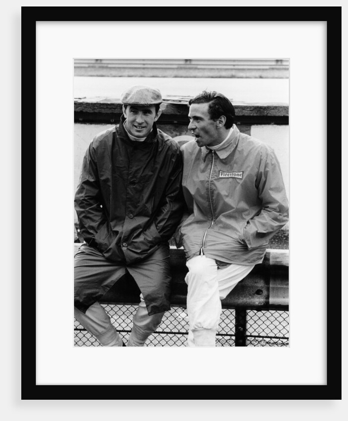 Jackie Stewart on the left, and Jim Clark by Anonymous