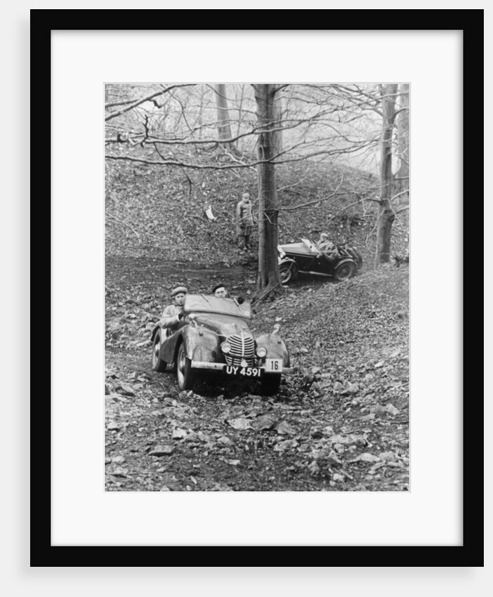 Peter Collins taking part in a hill climb, March 1949 by Unknown