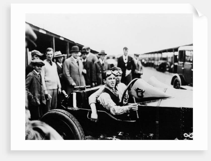 Jack Barclay in a Vauxhall TT car at Brooklands, Surrey by Unknown