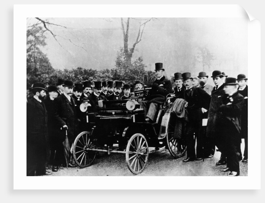 FR Simms at the wheel of a 4hp Cannstatt-Daimler, Crystal Palace, London, (c1895?) by Unknown