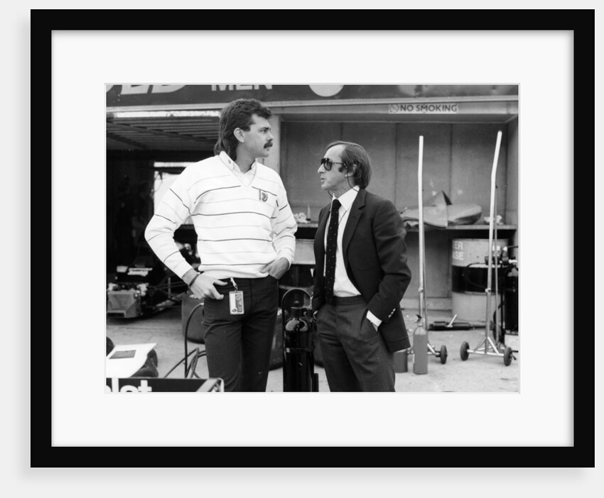 Gordon Murray (on the left) with Jackie Stewart, July 1984 by Unknown