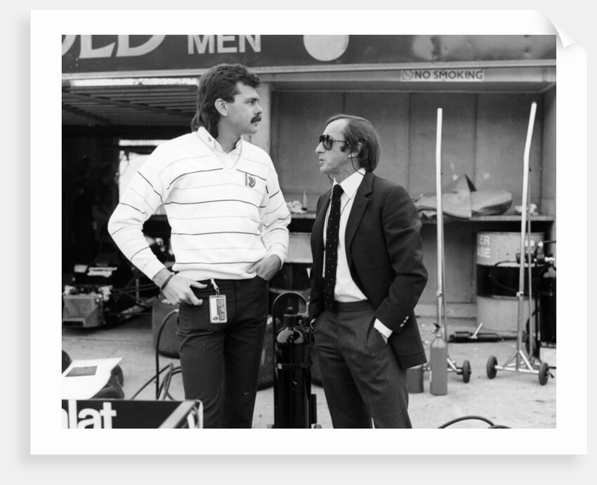 Gordon Murray (on the left) with Jackie Stewart, July 1984 by Unknown