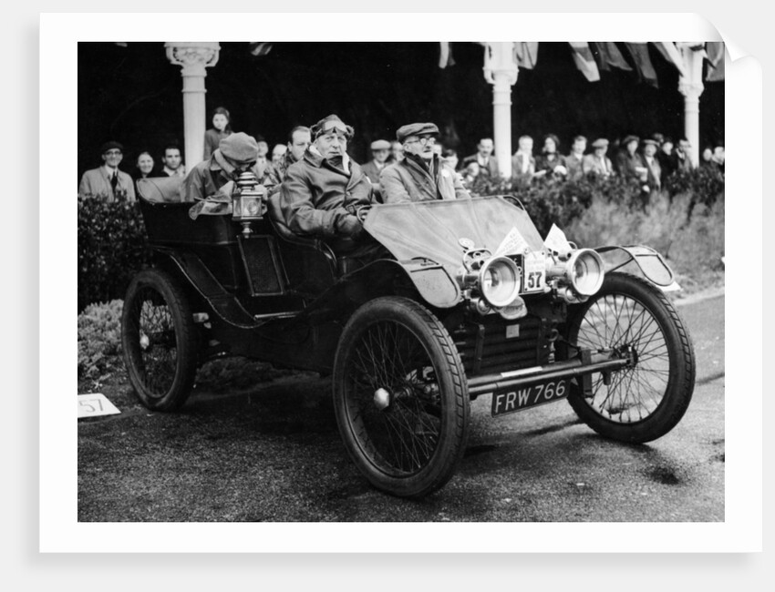 George Lanchester in a 1902 Lanchester, Brighton, East Sussex, 1952 by Unknown