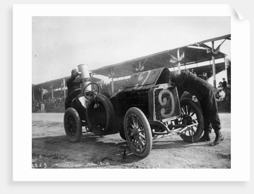 Garcet refuelling his Mors, Coppa Florio, Bologna, Italy, 1908 by Unknown