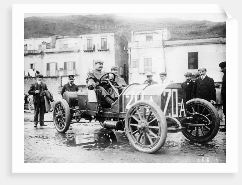 Vincenzo Lancia taking part in the Targa Florio race, Sicily, April 1907 by Unknown
