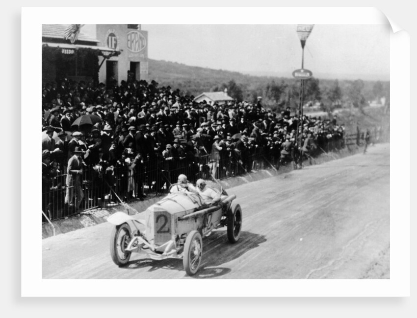 Christian Lautenschlager passing the tribunes, in the Targa Florio race, Sicily, 1922 by Unknown