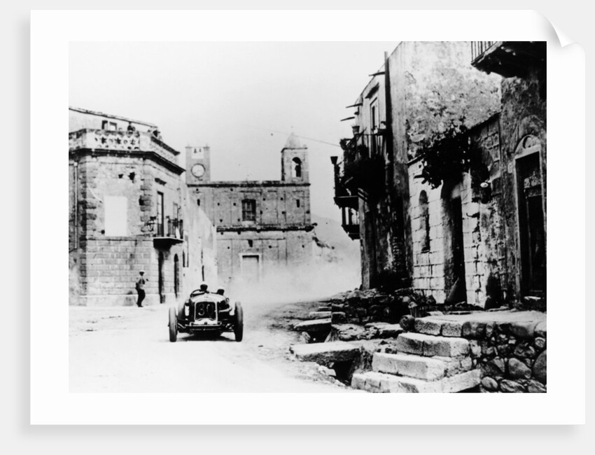 Achille Varzi in a P2 Alfa Romeo Grand Prix car, in the Targa Florio race, Sicily, 1930 by Unknown