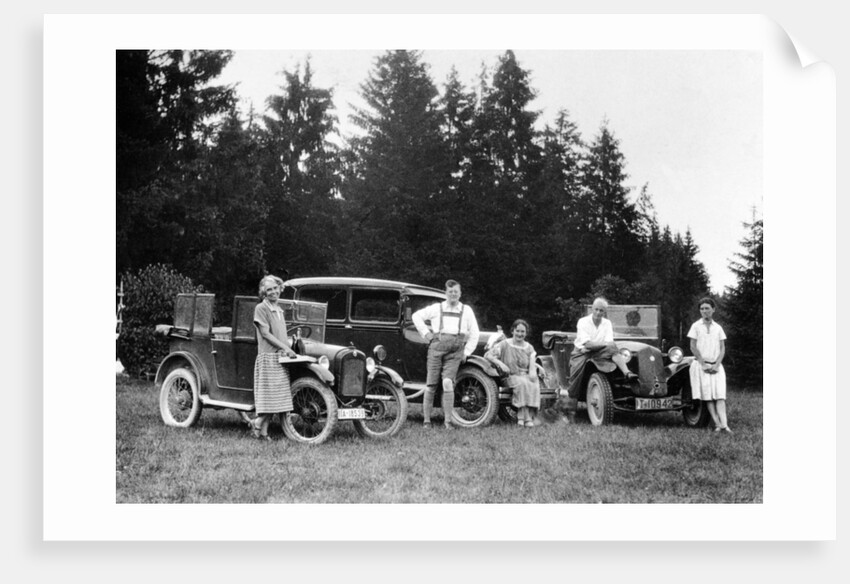 A group of people on an outing with their cars, c1929-c1930 by Unknown