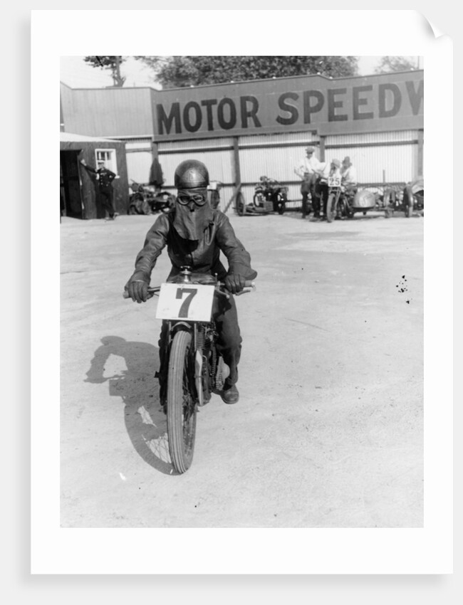 A cyclist at Lea Bridge speedway circuit, 1928 by Unknown