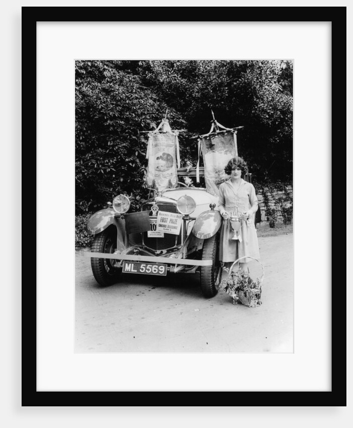 A woman and her prize winning Ballot car, Bournemouth, Dorset, 1928 by Unknown