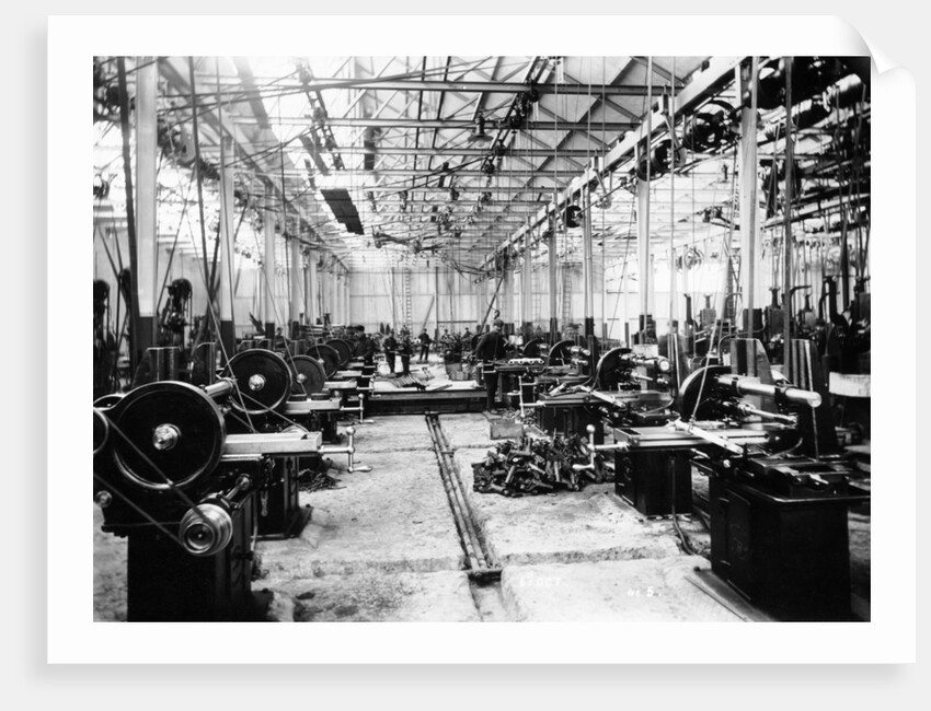 Machine shop in the Argyll car factory, Glasgow, c1899-c1930 by Unknown