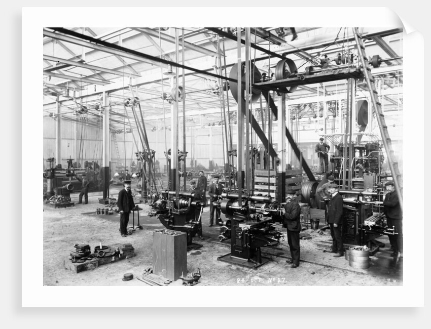Machine shop in the Argyll car factory, Glasgow, c1899-c1930 by Unknown